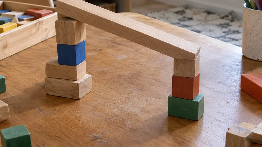 Image showing leaning block bridge